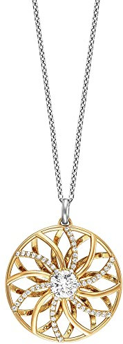 Julie Julsen JJNE01023.3 Damen Collier 925 Bicolor Gold weiß Zirkonia 60 cm