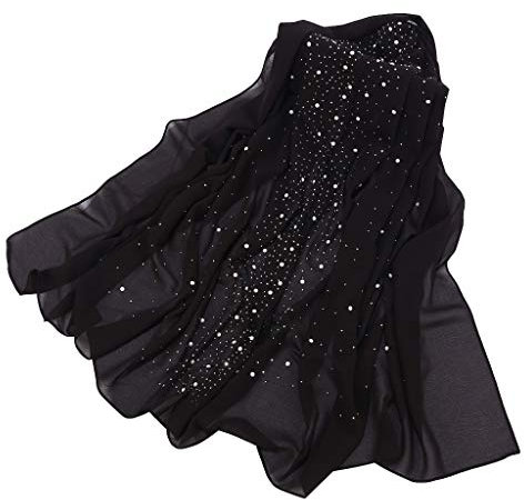 TianWlio Damen Schal Halstuch Tuch aus Chiffon Damenmode Chiffon langer Schal muslimischer Hijab arabischer Wickelschal Kopfbedeckung