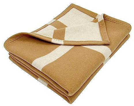 MeJeewool Dicke, warme 70% Wolle, gestreifte Wolldecke für Herren/Damen, ideal für Camping, Outdoor, Reisen, Indoor-Couch-Überwurf, 139,7 x 177,8 cm, mit exquisiter Box als Geschenk (grau)