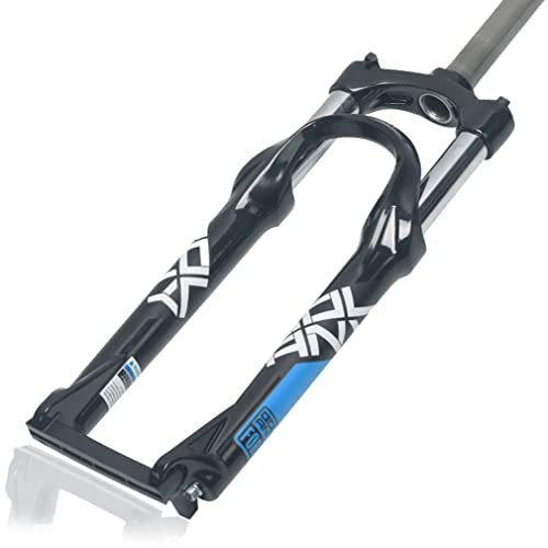 LUNJE Forcella MTB 24 Pollici Forcella Ammortizzata Corsa100mm, 1-1/8 Tubo Dritto Forcelle per Mountain Bike QR 9mm Forcella Ammortizzata per Bici (Color : Blue 24'')