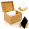 Rezeptbox aus Holz mit 12 Trennwänden und Telefonhalter – inklusive 10 x 15 cm Rezeptkarten