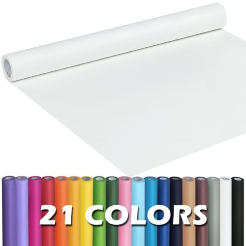 PerkHomy Rouleau de papier kraft blanc 44,5 cm x 2,438 m pour dessin, peinture, emballage cadeau, tableau d'affichage, bouquet de fleurs, décoration murale, emballage, déménagement, chemin de table