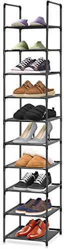 10-Tier Schuhregal, Vielseitige Schuhregal Lagerung, Home Schuh Tower Regal, Metall Schuhständer Speicher Organizer Rack, Platz sparende Speicher Organizer Stand für Eingang, Schlafzimmer
