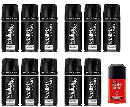 dambiro Malizia Uomo Black & Wild Deodorant EdT deo 11x 150ml + zusatzartikel