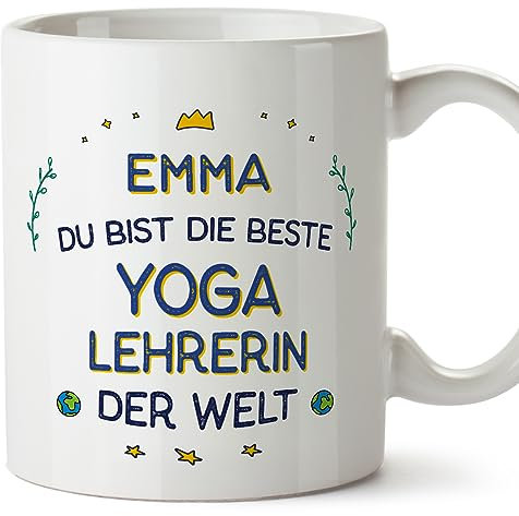 Mugffins Tassen Personalisierten für YOGA-LEHRERIN Frau - Auf Deutsch - Beste der Welt - 11 oz / 330 ml - Individuell Anpassbar Geschenk Mitarbeiter