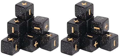 Zahlenwürfel, 20 Stück, 16 Mm, Zahlenwürfel, Sechsseitig, Mathematikoperation, Berechnung, Multifunktions-Minuszeichen-Plus-Würfel Für Unterrichtsbedarf Im Klassenzimmer Für Kinder(Schwarz)