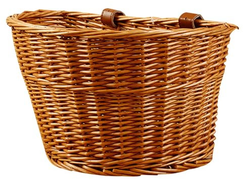 Cestino per bicicletta Cestino per bicicletta Resistente alle intemperie Grande Capacità Vimini intrecciato a mano Cestino anteriore per bici Accessorio per bicicletta Cestino anteriore per bici