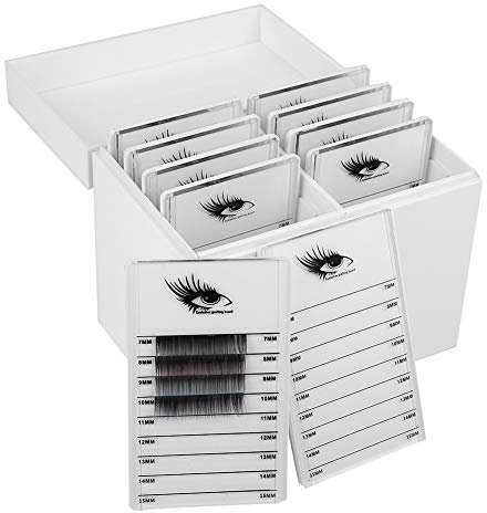 ANKROU Eyelashes Storage Box Holder Case, 10 Layers Eyelash Holder Extension Tool, Makeup Organizer False Eyelashes Glue Pallet Holder Eye Lashes Grafting Extension Organizer