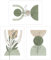 Zfseyuh Poster 40x50 Pflanzen Bilder Poster 3er Set Pflanzen Geometrie Kunstposter Ohne Rahmen Boho Poster Set Bild Grün als Wandbilder Wohnzimmer Schlafzimmer Deko