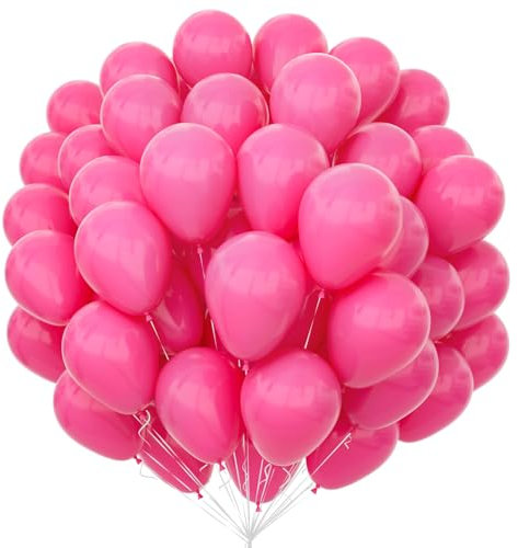 Unisun Palloncini Fucsia 100 Pezzi, 12 Pollici Lattice Rosa Opaco Palloncini per Rosa Tema Kit Arco Palloncini Compleanno Matrimonio Baby Shower Carnevale Eventi Feste Decorazioni