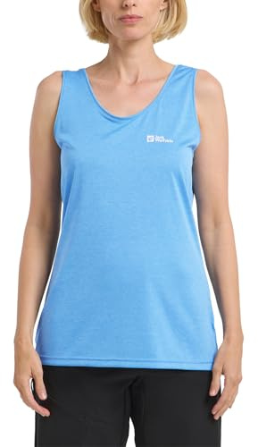 Jack Wolfskin Damen Crosstrail Tank W T-Shirt, Mid Blue, L EU