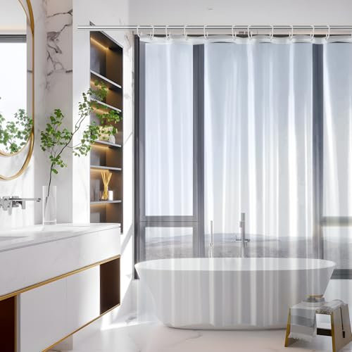 Aeici Rideaux de Douche 180x200, Rideau de Douche Transparent Peva Rideau Douche Baignoire