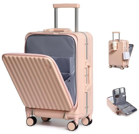 Sea choice Valigia Bagaglio a Mano con Tasca Frontale per Laptop 20 PC Valigia Trolley da cabina Porta con USB, 4 Rotelle con lucchetto TSA
