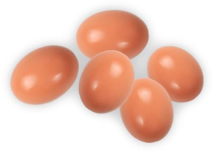 5 Stück Ostereier, hölzerne braune gefälschte Notneier zum Basteln Dekorieren Lassen Sie Hühner Eier legen Hühnerstall Zubehör