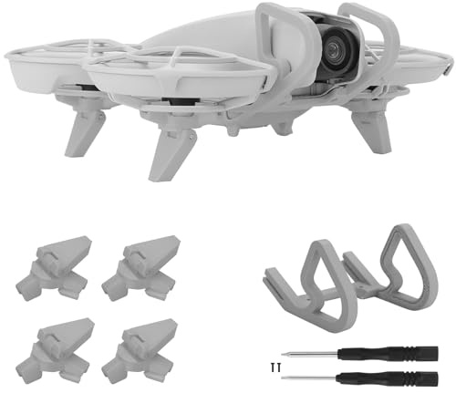 Gimbal Bumper + Folding Landing Gear for DJI Neo, Lens Guard Protector Extension Increase Legs Bracket Stand Anti-Collision Protect Bar Kit, Solid Protection for Neo Drone (Gray)
