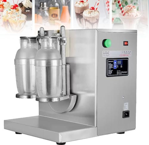Máquina batidora de té con leche eléctrica, coctelera automática de doble marco para té con leche y cócteles, máquina batidora de acero inoxidable de 400 r/min para té con burbujas, jugo, café