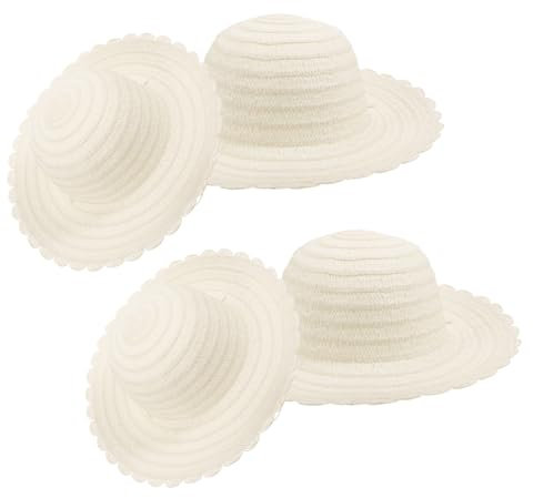 BESTonZON 4stücke Teiliges Strohhüte Für Junge Mädchen Unvollendete Und Graffiti-hüte Für Kreative Bastelprojekte Für Partys Strandsessions Und Individuelle Raumgestaltung