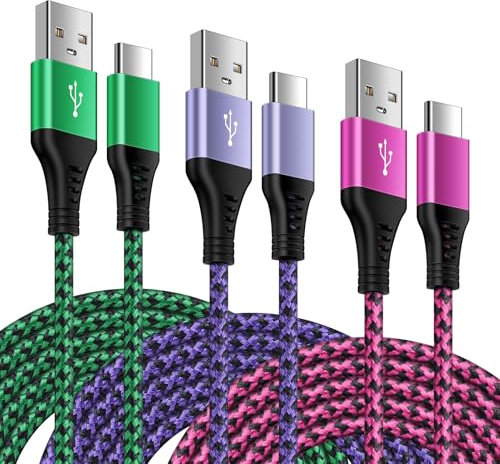 USB C Kabel, 3er-Pack 1,83m,USB C Ladekabel Schnellladekabel USB C Handy Ladekabel Fast Charge für iPhone 16/15 Pro Max,Samsung Galaxy S25 Ultra S24 FE S23 S22 A55 A25,Huawei P60,Google Pixel,OnePlus