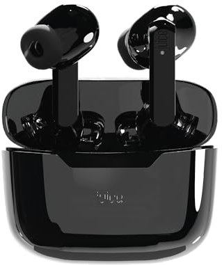 Juice Airphones Play Wireless Earbuds - Bluetooth, 14 Stunden Gesamtspielzeit, 1 Stunde Ladezeit, 1 Stunde Ladezeit, leichtes Design (schwarz)