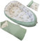 Leanbe Baby-Nestchen-Set 90x50 cm 3-teilig Baumwolle Kuschelnest mit Einschlagdecke Verschiedene Designs (Mint)