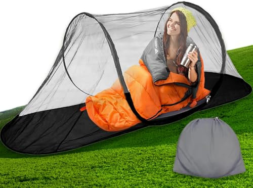 Faltbares Moskitonetz Reise, 200x72x70cm Moskitonetz Pop Up Einzelbett, Schnell Faltbares Mos-kitonetz, Ultraleichtes Pop-up Moski-tonetz, Leicht Installieren, Unten Wasserdicht, für Camping (C)
