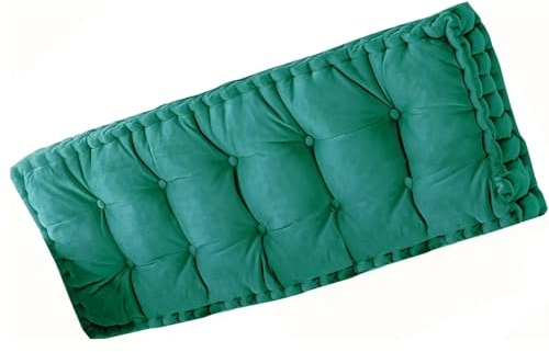 Generisch 10cm Dick Bankkissen Sitzauflage, Drinnen Bankauflage Sitzkissen, Getufteter Sitzauflagen Gartenmöbel Ersatzpolster, Für Outdoor,Gartenbank,Terrasse,Fensterbank,Sofas,Grün,100x50cm