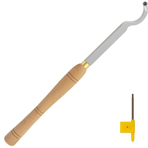 CDBP Schwanenhals-Hohlmeißel, Hartmetallbestückt, Drehmeißel mit Ci3, 12 mm rundem Hartmetall-Einsatz für Holzbearbeitung, 50,8 cm