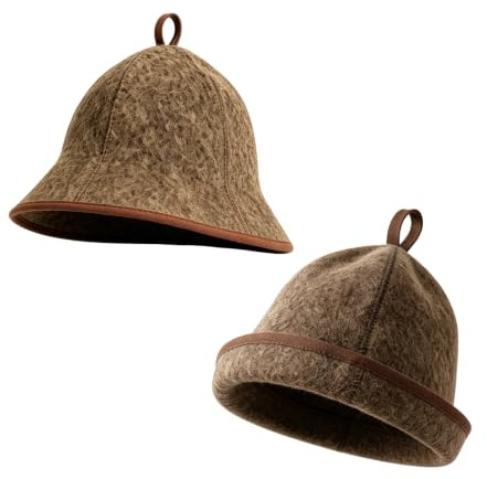 100% Wool Sauna Hat for Men Women, Felt Sauna Hats Accessories, Steam Cap | Felt Sauna Cap – 100% Wool Heat Protection with Hanging Hook, Secure Unisex Fit, Essential Sauna Accessory for Steam Room