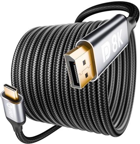 VIOY USB C to Displayport Cable 2M, Unidirection Type C to DP 1.4 Cable(8K@60HZ 4K@240HZ), Thunderbolt 4/3 to Display Port Cord Compatible with MacBook Pro/Air, iPad, iPhone15-17 Pro/Max, Galaxy