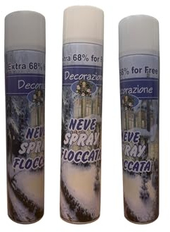 Generico Neve Spray Floccata Decorazione Natale, Extra 68% Gratis, Bombolette da 750 ml (3 Pezzi da 750 ml)