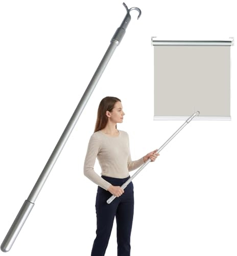 Ruiunchu Window Pole Opener, Loft Hatch Pole with Hook 36-60cm | Skylight Pole with Hook for High Windows Easy Access Adjustable Sectional Skylight Pole for Roof Windows Blinds Loft Hatches