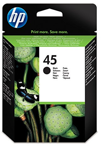 HP Druckpatrone Schwarz Tintenpatrone 45, Hohe Kapazität 45 Inkjet Print Cartridges, von-35 °C, 0.15 kg (0.331 Pfund), 117 x 26 x 158 mm