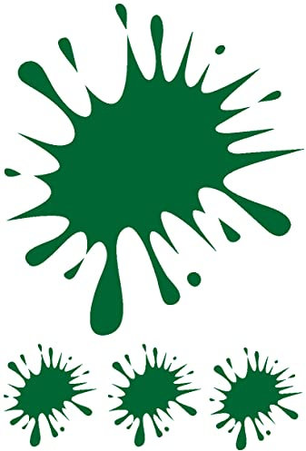 Samunshi® Farbkleckse Aufkleber Klecks Sticker 4 Stück im Set 1x13x15cm-3x4x5cm grasgrün