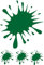 Samunshi® Farbkleckse Aufkleber Klecks Sticker 4 Stück im Set 1x13x15cm-3x4x5cm grasgrün
