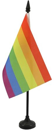 AZ FLAG - Tischflagge Regenbogen - 15x10 cm - Schwul Tischfahne 10 x 15 Cm - Flaggen