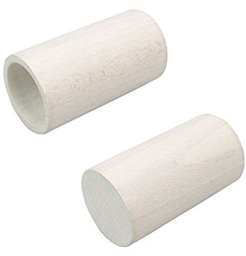 Liedeco Endstück für Gardinenstange 28 mm Ø Terra | Modell Zylinder | kalkweiß weiß |...
