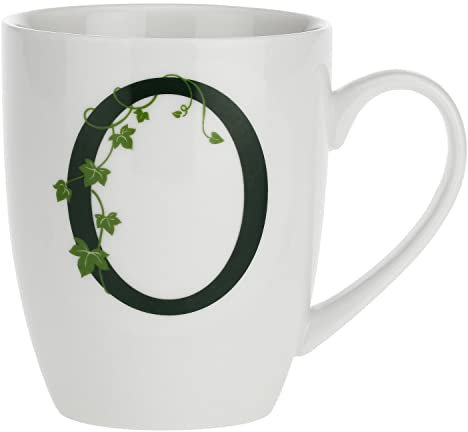 La Porcellana Bianca - Tazza Lettera O, Bianco - Arredo Casa, Cucina - Linea Atupertu - Idea Regalo - Stoneware - 380 CC