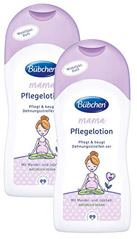 Bübchen Mama Pflegelotion, Körperlotion gegen Dehnungsstreifen, mit Jojoba- und Mandelöl, Menge: 2 x 200 ml