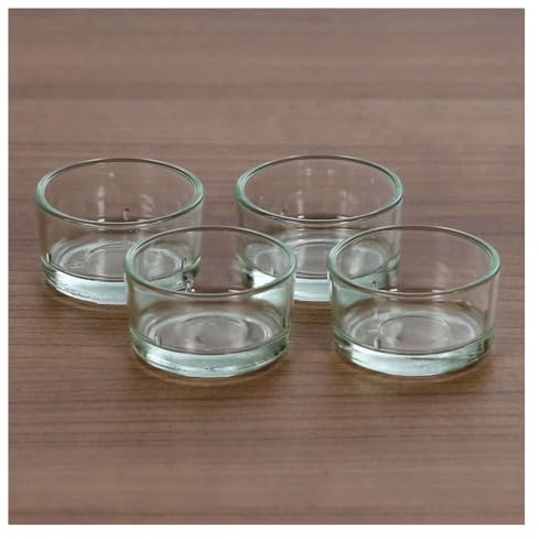 Porte chauffe-plat en verre transparent pour bougie chauffe-plat standard de 40 mm, Verre, transparent, 10er Set
