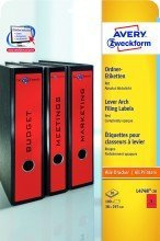 Avery Zweckform© L4748-20 Ordner-Etiketten, 38 x 297 mm, 20 Blatt/100 Etiketten, rot