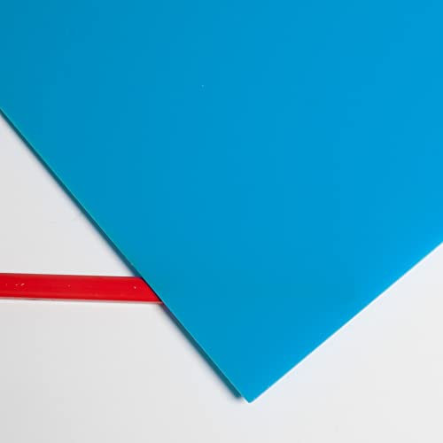 Plancha de metacrilato opaco azul ultramar 60 x 50 cm, 3 mm grosor, placa rígida de acrílico PMMA para manualidades, rotulación, decoración y construcción.