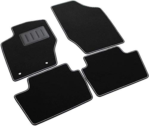 Das Teppich Auto, sprint00606, Fußmatten Teppiche Schwarz rutschfest, verstärkter Rand, zweifarbig, Absatzschoner aus Gummi, C4 2004 > 2010 Limousine und Coupe '.