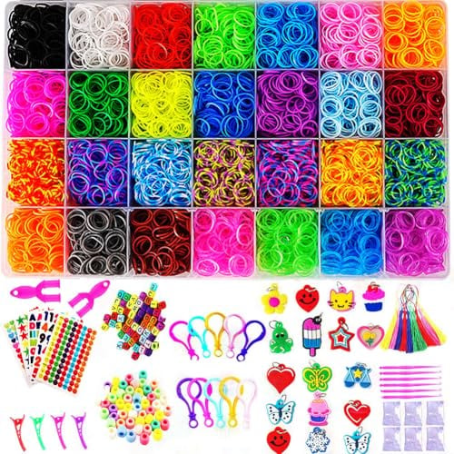 YITOHOP 12080+ Loom Bands Set, Rubber Bands for Bracelet Making Kit, DIY Arts & Crafts Idea, Friendship Bracelet Birthday Gift Kits for Girls Boys Creative Art Crafts