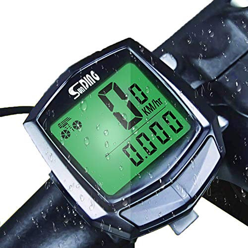 Auveach Tachimetro per Bici Impermeabile Display LCD, Monitoraggio della Velocità del Realtime in Bicicletta All'aperto