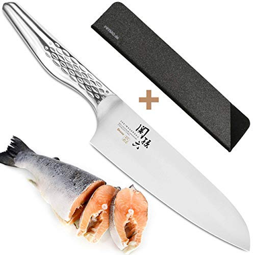 KAI Seki Couteau de bureau Magoroku Shoso 12 cm avec protège-lame 04) Santoku 16cm