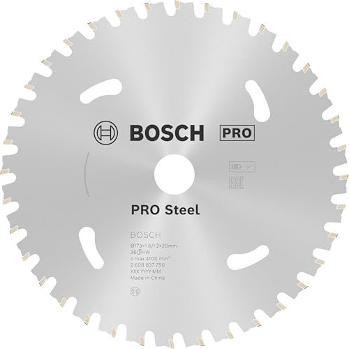 Bosch Professional 1x Lame de scie circulaire Standard for Steel (acier, 173 x 20 x 1,6 mm, 36 dents, accessoire de scie circulaire sans fil)