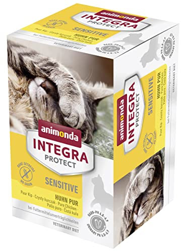 animonda Integra Protect Cat Sensitive, cibo per gatti, cibo umido per allergie ai mangimi, pollo puro, 6 x 100 g