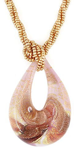 Venetiaurum - Collier pour Femme avec Pendentif en verre de Murano Original et argent 925 - Bijou certifié Made In Italy