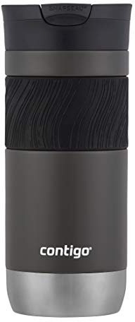 Contigo SnapSeal Insulated Stainless Steel Travel Mug with Grip, 16oz, Sake Grey