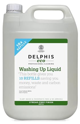 Delphis Eco Eco Washing Up Liquid 5L Concentrate Refill | Natural, Eco Friendly | Bulk Buy Refill